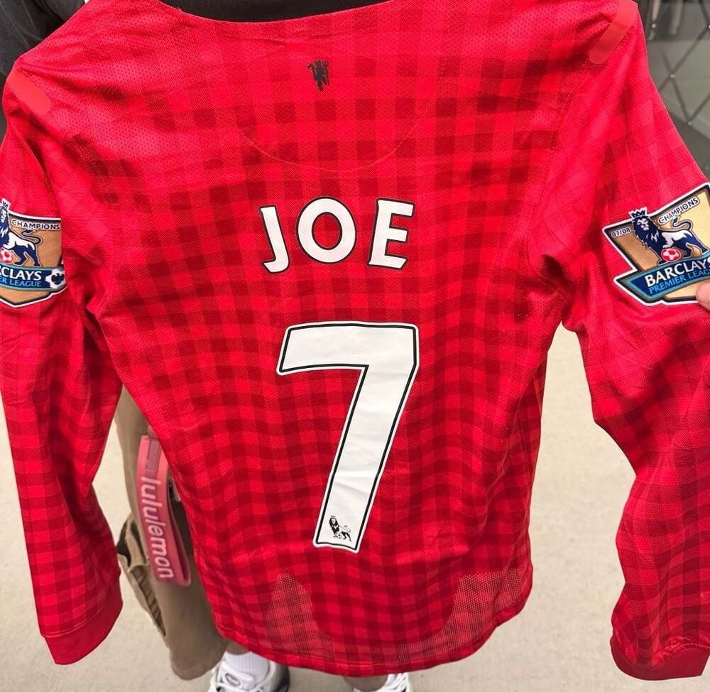 Nike Manchester United 2012-2013 Home GLong Sleeve Custom Jersey #7 Small